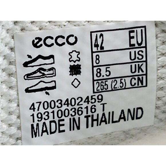 Ecco Danish Design Leather Shoes Size Mens 8 EUR 42 Beige Gray White 47003402459 - Picture 5 of 9